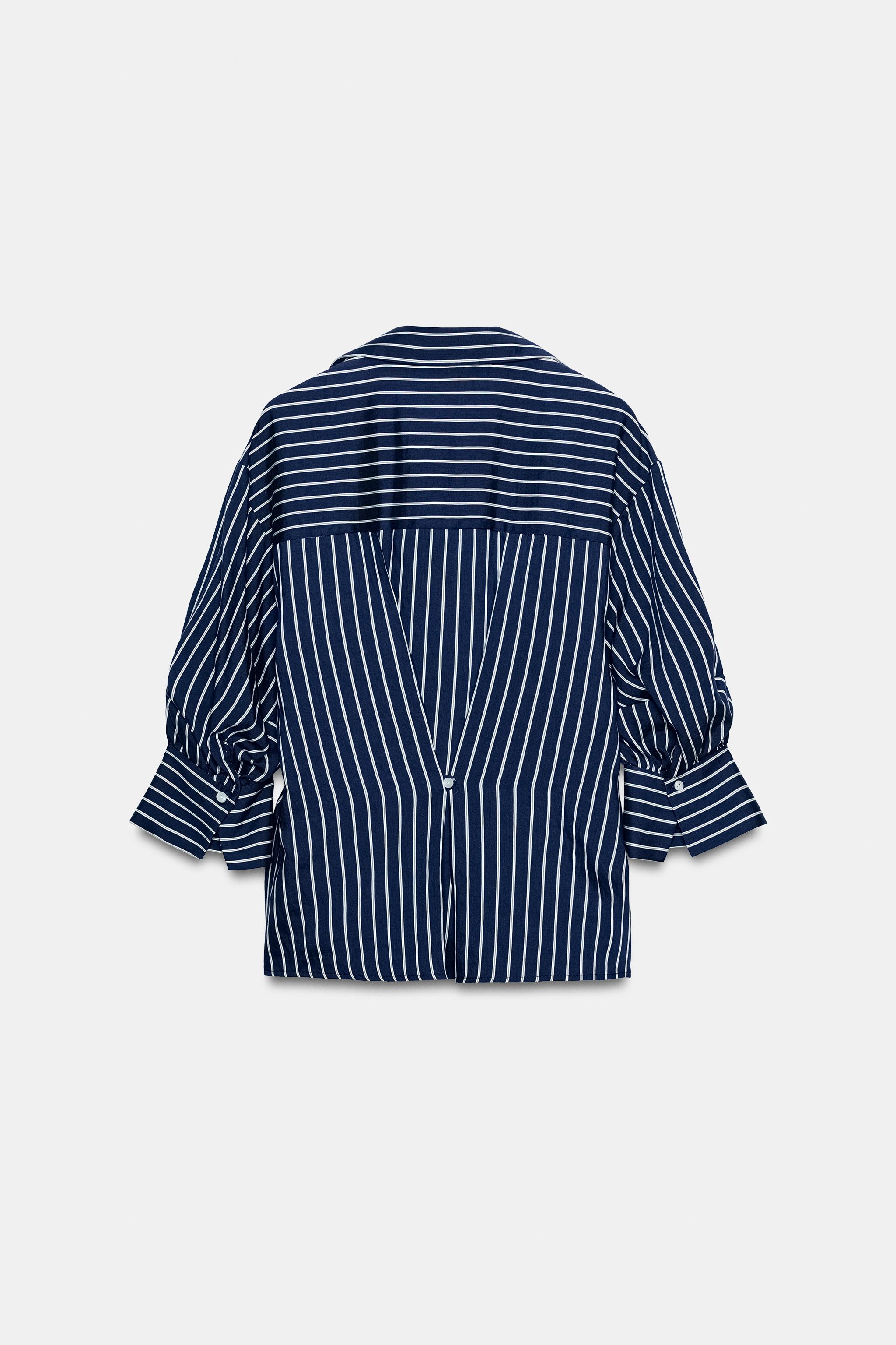 CHEMISE À RAYURES ET MANCHES BOUFFANTES